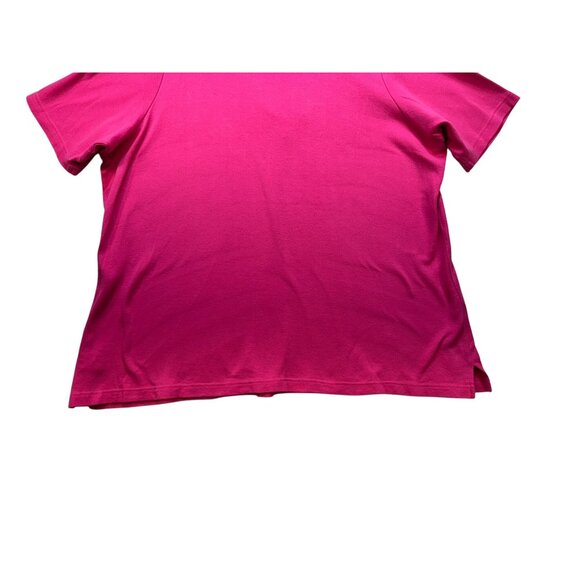 Quacker Factory Womens V-Neck Cotton T-Shirt  1X Pink Rhinestone Embellishment - Picture 9 of 10